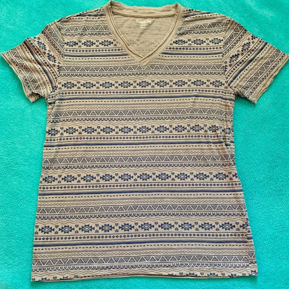 Carbon Geometric Patterned Short Sleeve Top- Size Men’s S - Picture 1 of 8